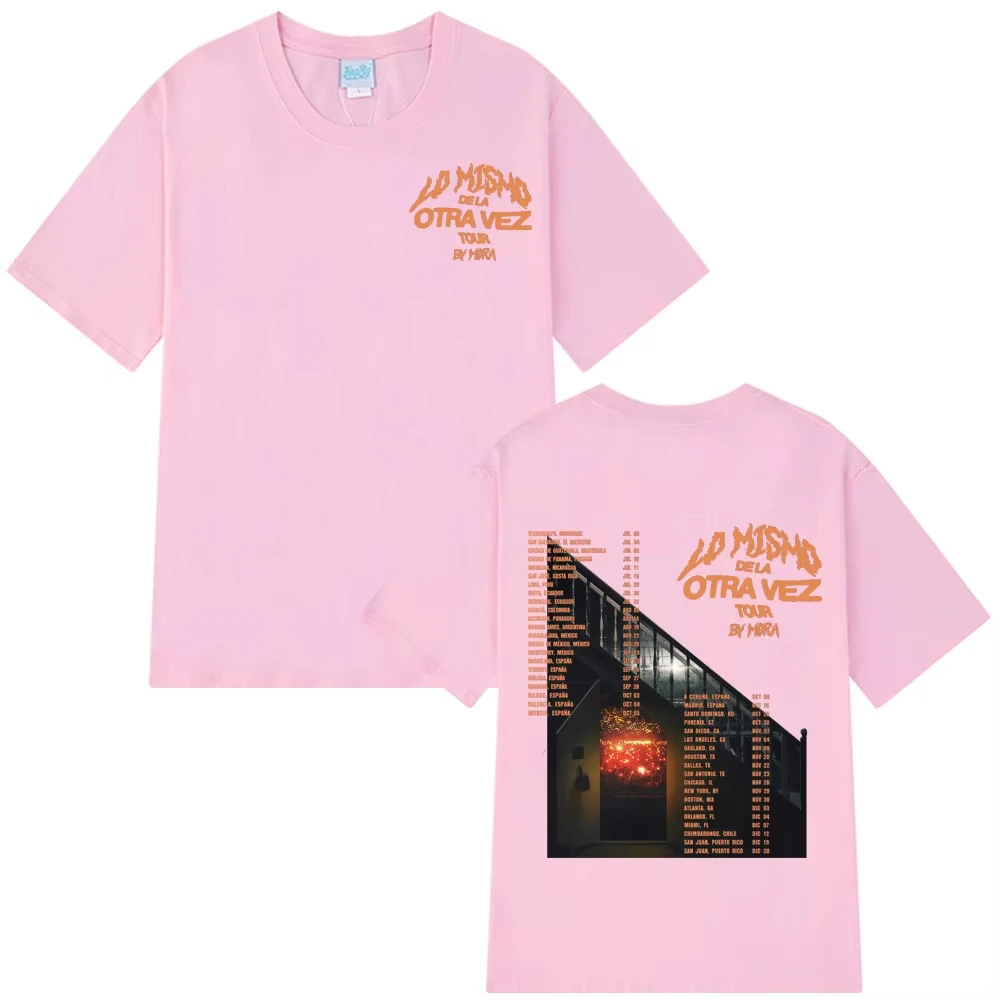 تي شيرت Mora Lo Mismo Dela Otra Vez Tour 2025 Merch Gothic تي شيرت للرجال والنساء موضة الهيب هوب تي شيرت صيفي هاراجوكو ملابس الشارع