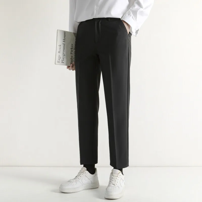 

Men's lightweight thin-permeable new capri pants Trend Men's straight casual suit anti-wrinkle pants