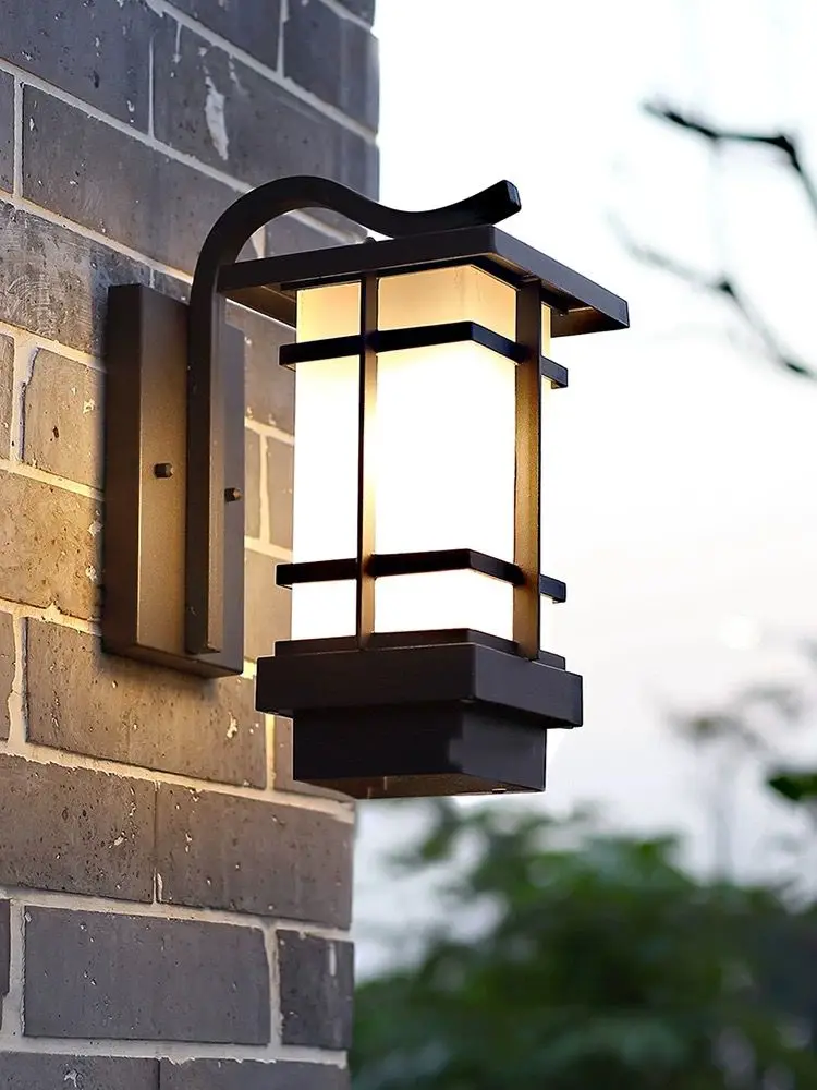 Chinese-style retro LED outdoor wall lamp patio creative personality iron art waterproof wall lamp free shipping