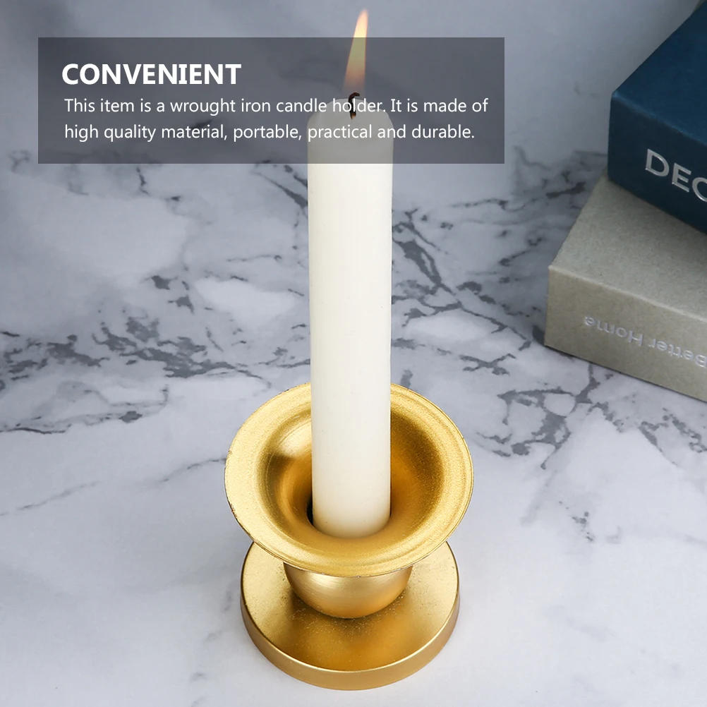

1Pcs Wrought Iron Holder Simple Elegant Candlestick for Home Dinner Party Decor Gift Friends Family Holder