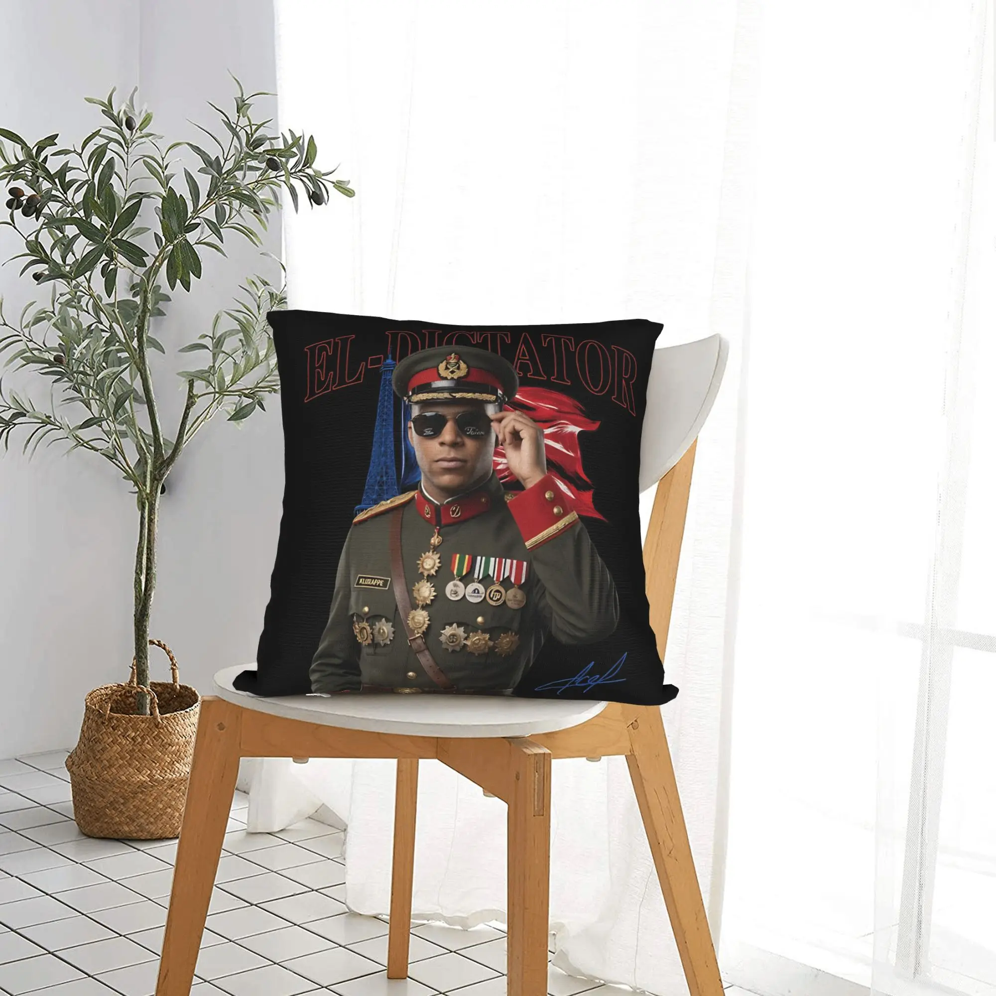 General M-Mbappes  Square Pillow Case Polyester Decorative Pillow  Novelty Pillowcase