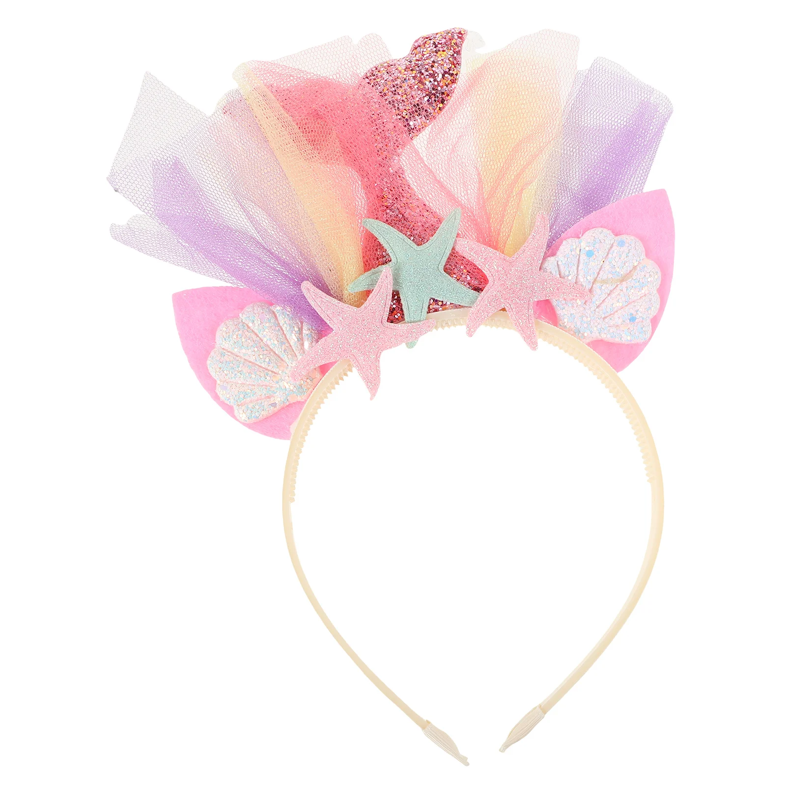 

Mermaid Headband Glitter Baby Girls Women Cosplay Party Beach Theme Birthday Supplies Hair Accessories Adjustable Size