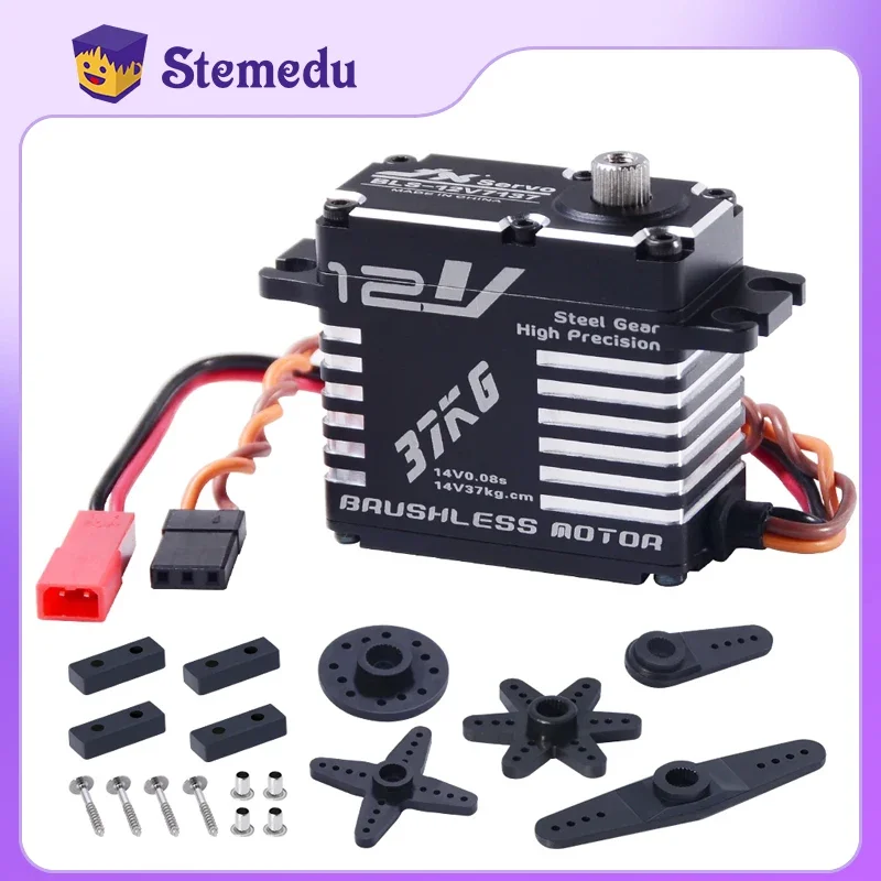 JX BLS-12V7137 37kg Engrenagem de metal de aço de alta precisão Full CNC Servo motor sem escova digital para carros RC Crawler Boat Robot Drone