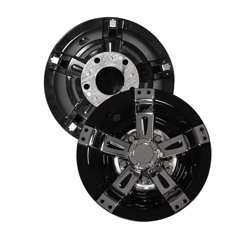 YTYINGolf Cart Accessories Universal 10 Inch Electroplated Black Dual Color ABS Decorative Spoke-Clip Wheel Cover Hub Cap