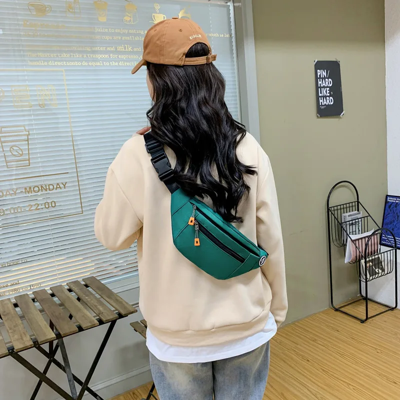 Oxford cloth men's and women's waist bag large capacity cash register bag multifunctional waist bag diagonal cross chest bag