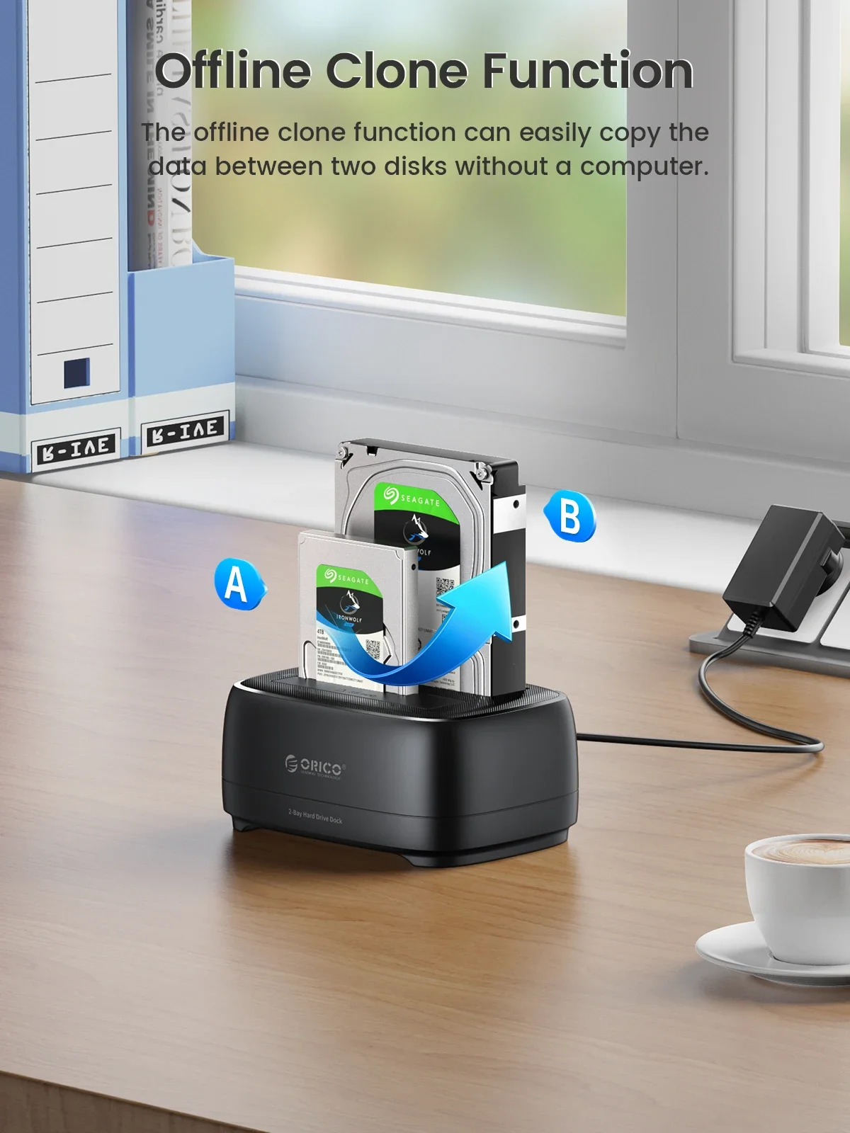 ORICO HDD Case 3.5" Hard Drive Enclosure Offline Clone HDD Docking Station for 2.5 3.5 SSD Disk Case HDD Box Dock Hard Drive box