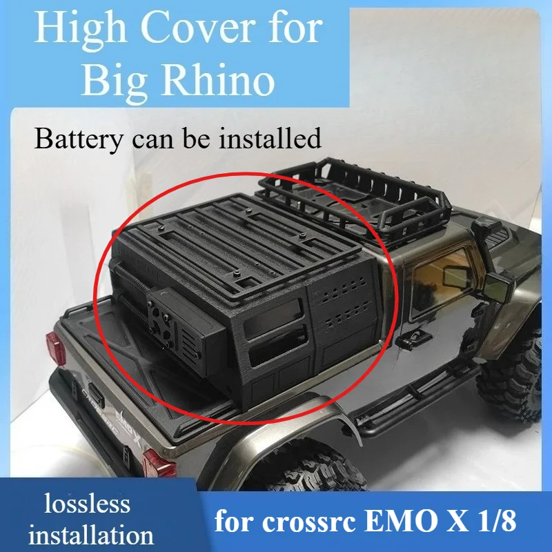 RC Upgrade Accessories Custom Size High Cover for crossrc EMO X 1/8 Scale Battery Storage Wrangler Mod Non-destructive Install