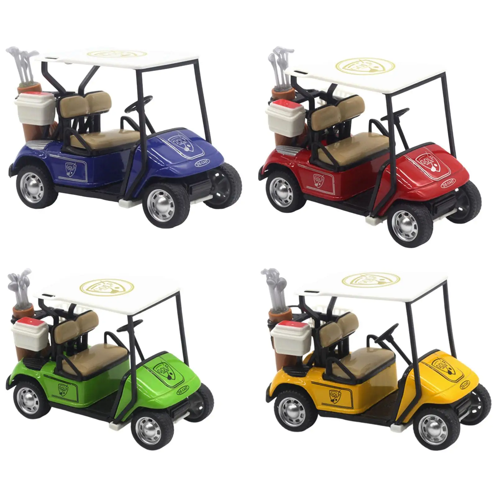 Golfcart Pullback Vehicle Alloy Pull Back Action Cart Golf Cart Sculpture Ornament for Boys Girls Cake Toppers Golf Lovers Gifts