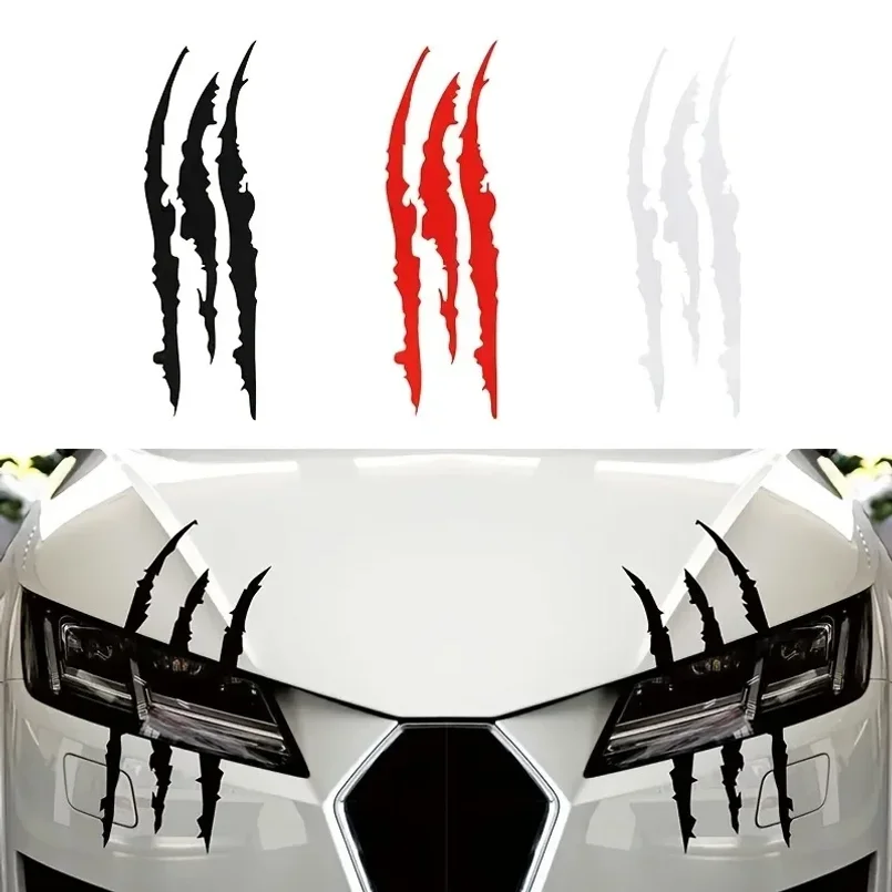 1PC 40x12cm Ghost Claw Scratch Sticker Dazzling Car Stickers Art Design Fun Car Lights Styling Stickers and Decals
