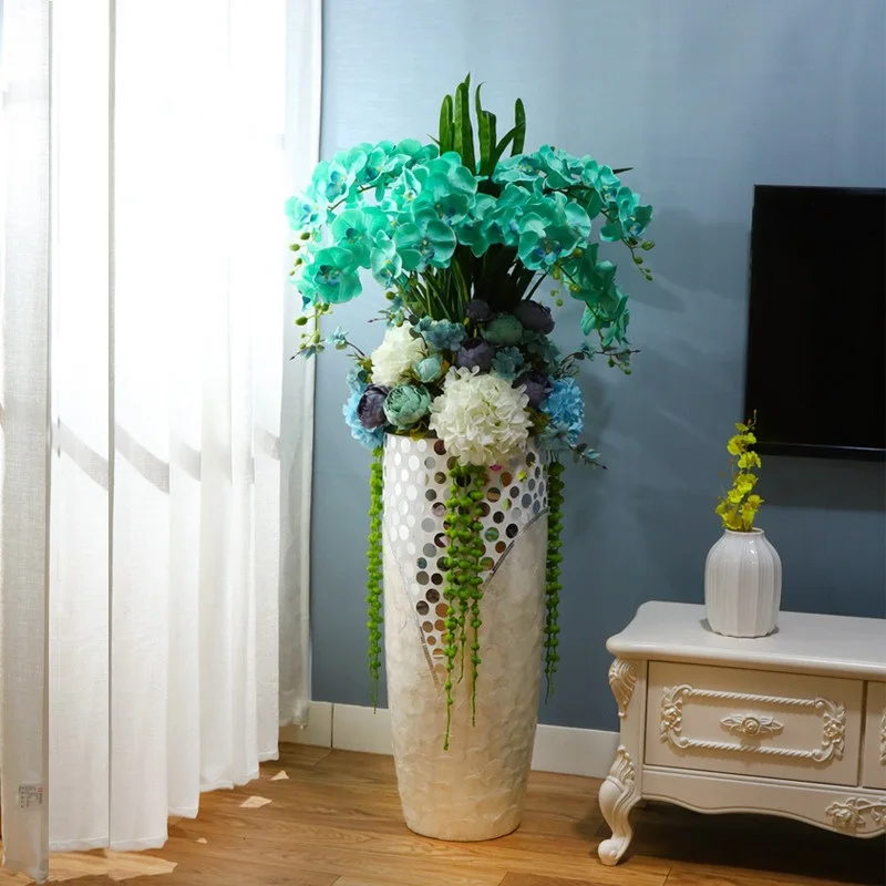 Large shell floor-to-ceiling large vase simulated flower home floral arrangement modern simple flower arrangement decorative