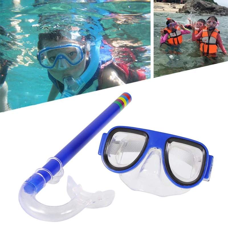 Silicone Snorkel Combo Set para crianças, máscara de mergulho para crianças, óculos anti-nevoeiro, unissex
