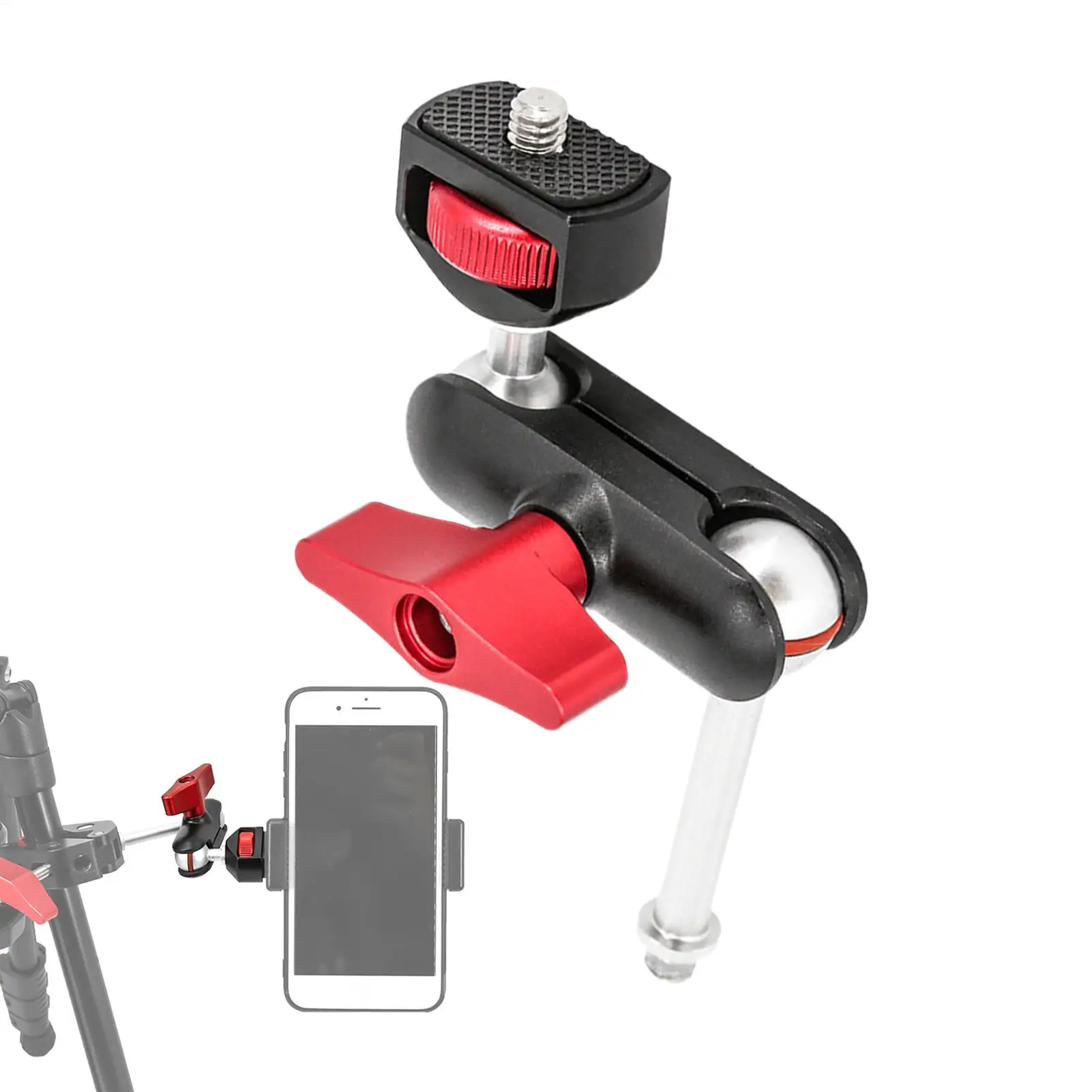 

Bike Phone Holder Double Ball Head Camera Bracket Aluminum Alloy Bicycle Phone Holder for Mountain Road Cycling Outdoor Riding