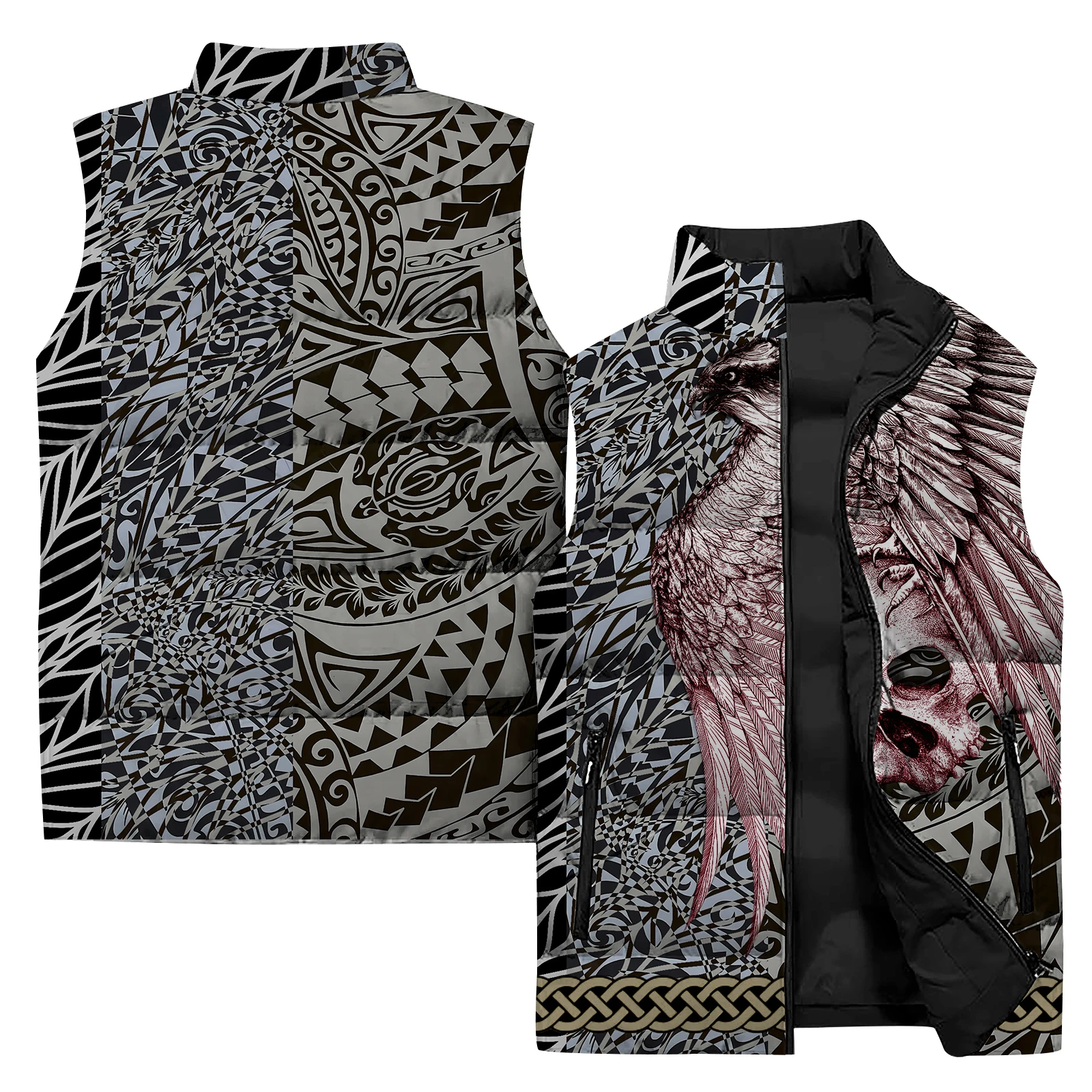 Cool Man Jassen Mozaïek Koude Wind Vest Voor Mannen Stijlvol Design Heren Kleding Schoonheid 3d Printen Heren Vesten Man Japanse Anime