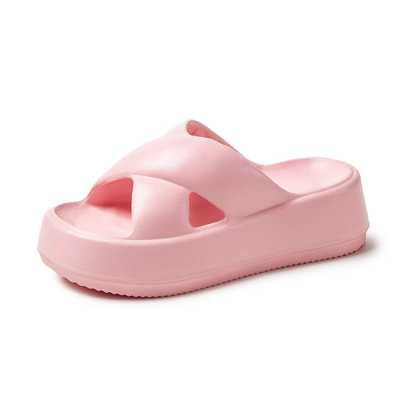 Pallene Women Sandals Soft Sole Cloud Slides Home Slippers Thick Bottom EVA Shoes Female Beach Flip Flops Non-Slip Cross Sandals