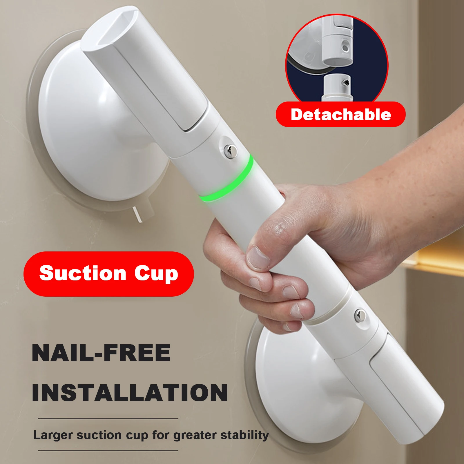 Fashion Anti Slip Hand Grips Shower Tub Grab Handle Safety Bathroom Aid Bath Hardware Safe Handle Handrail Grip Rail