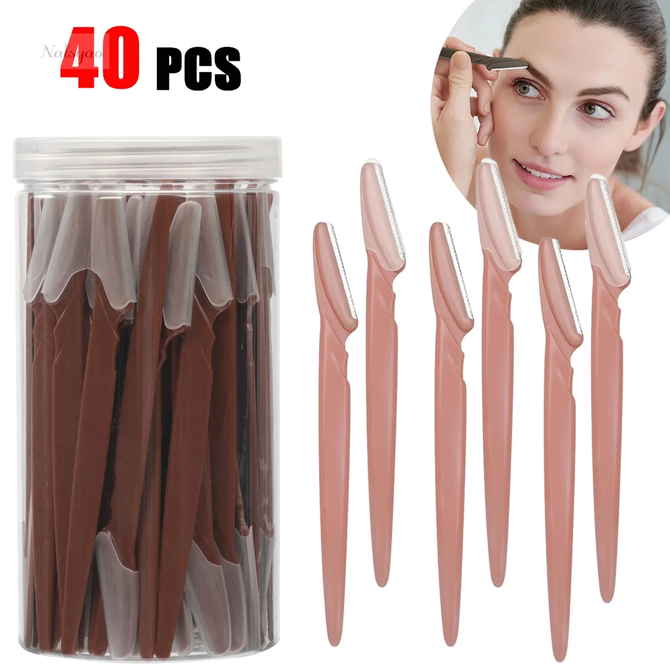 5/10/30/40Pcs Eyebrow Trimmer Face Blade Shaver Portable Brow Epilation Hair Removal Safety Cutting Makeup Tools