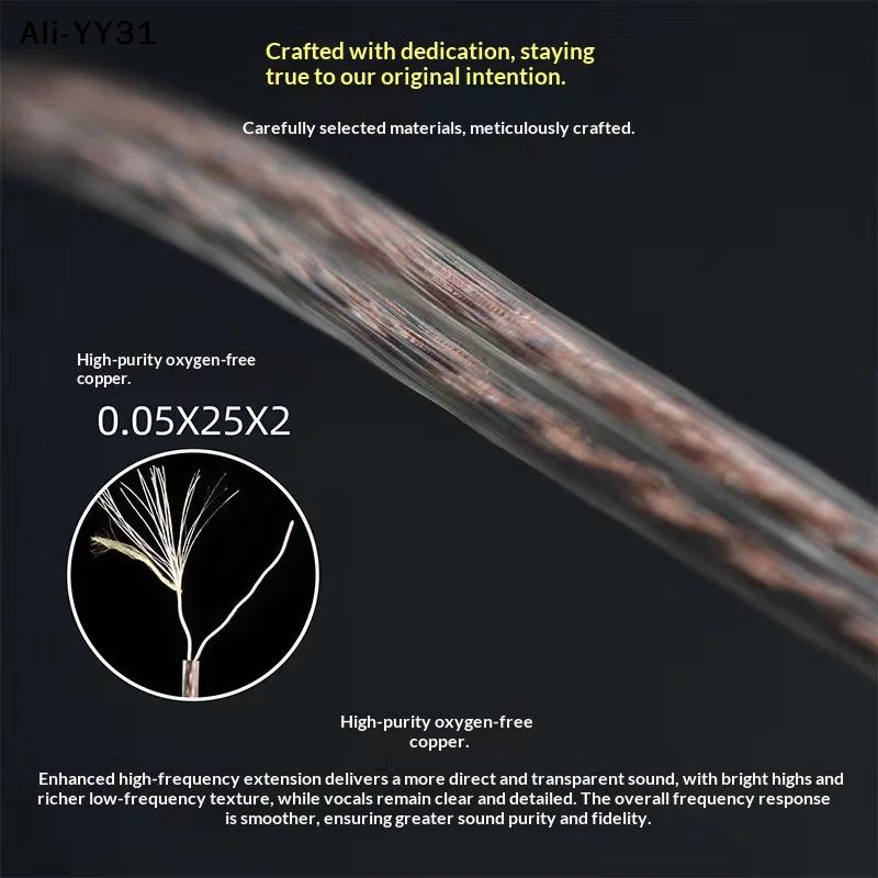 【AY]Original Cable High-Purity Oxygen-Free Copper Double Parallel Upgrade Line Is Suitable For ZST EDC EDX ZSN Pro Castor CRA