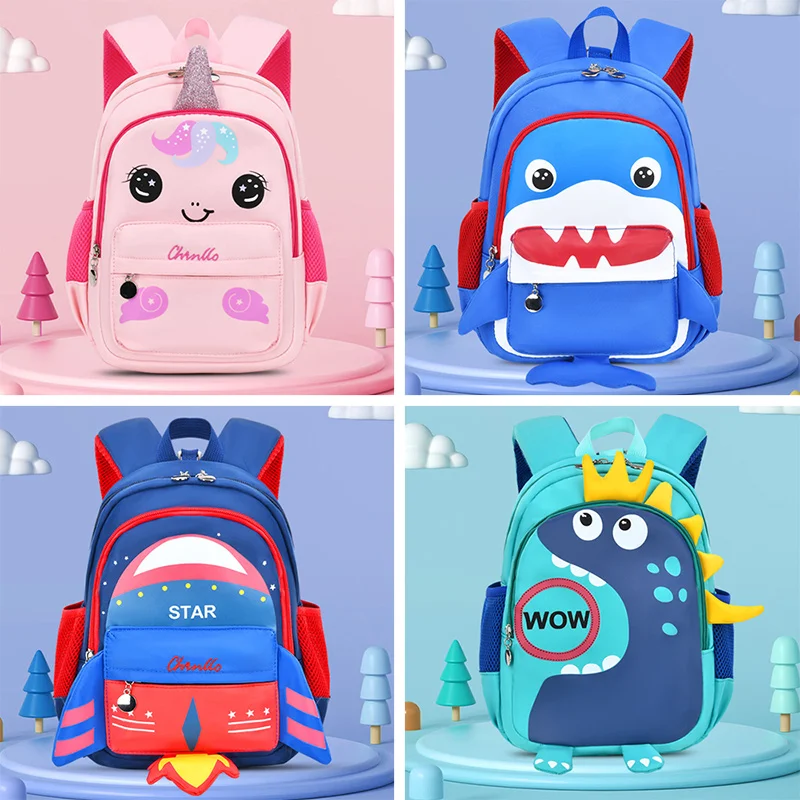 Cartoon Dinosaur School Bags for Boys Kindergarten Children Backpacks Girls Nursery Kids Kawaii Rabbit Bookbag Mochila Infantil