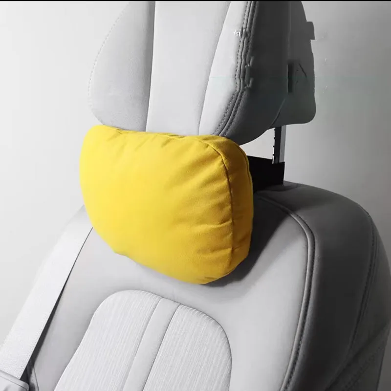 For Porsche Alcnatara Suede Car Headrest Neck Support Seat Soft Universal Adjustable Car Pillow Neck Rest Cushion