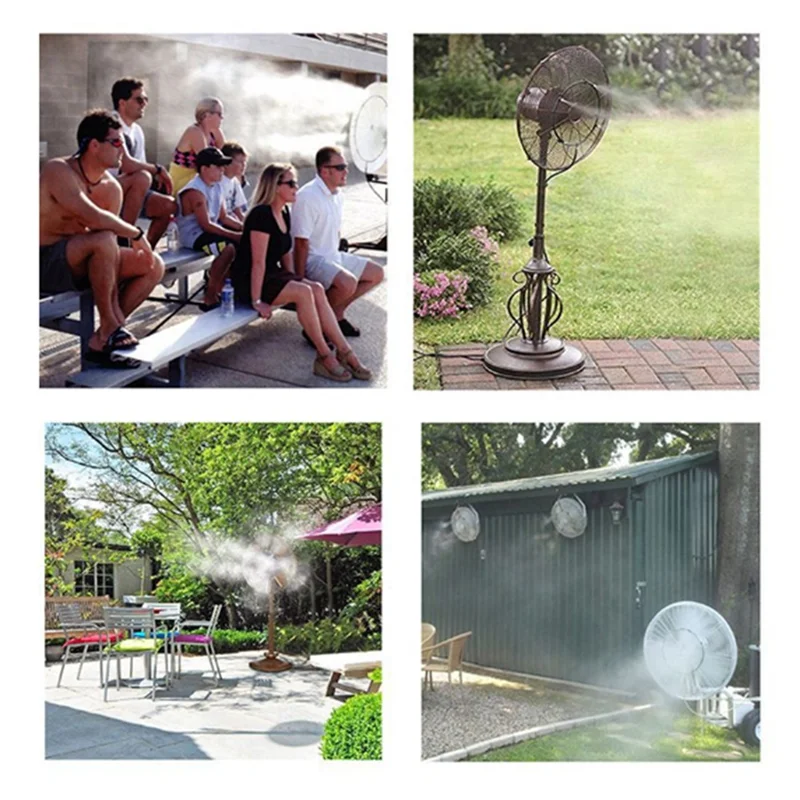 Outdoor Misting Fan Kit, Spray Ring 9.8FT (3Meter) Misting Line For Cooling System, For Cool-Ing Outdoor(Black) Accessories
