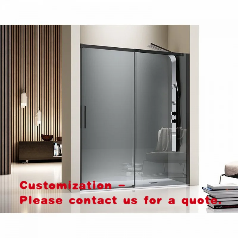 

Раздвижная душевая дверь с рамкой, изготовленная на заказ, из закаленного стекла, для ванной комнаты.