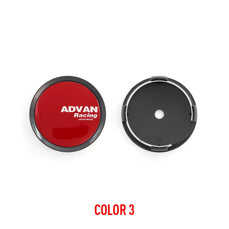 4 قطعة/الوحدة 75 مللي متر سيارة عجلة مركز محور قبعات ل ADVAN سباق عجلة شعار شعار اكسسوارات السيارات التصميم