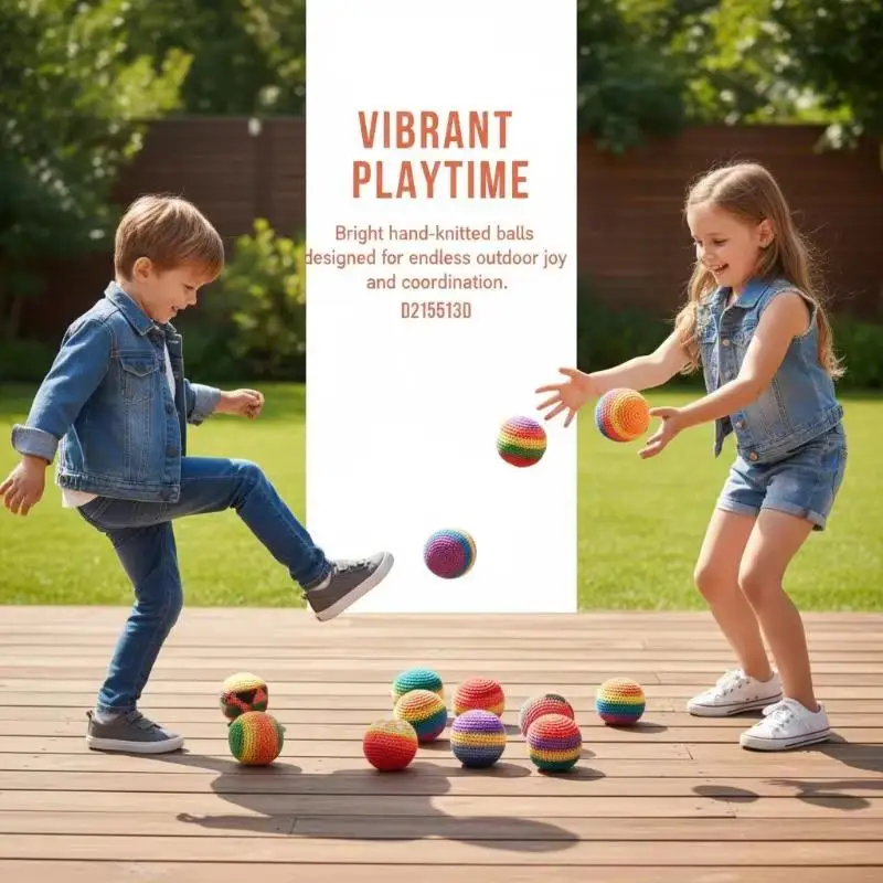 Children's Outdoor Fun with Handmade Soft Footbag Juggling Balls
