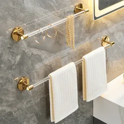 YCRAYS Gold Silver Bath Towel Bar Roll Tissue Paper Holder Rack For Bathroom Shelf Hanger Toilet Toiletries Kitchen Accessories