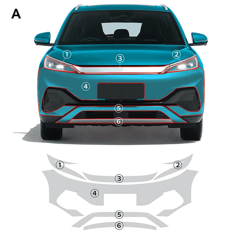 

For BYD ATTO 3 Plus EV 2022-2023 TPU Pre-cut PPF Kit Scratch-resistant Front Bumper Hood Engine Transparent Protective Film