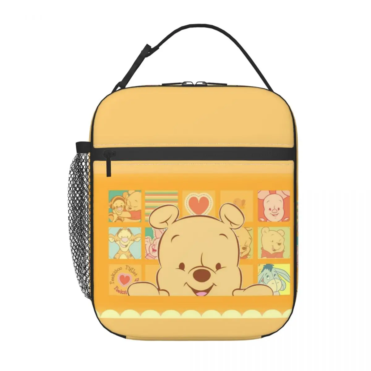 Winnie Pooh Cute Insulated Lunch Bags Cooler Lunch Container Portable Tote Lunch Box Food Handbags School Outdoor