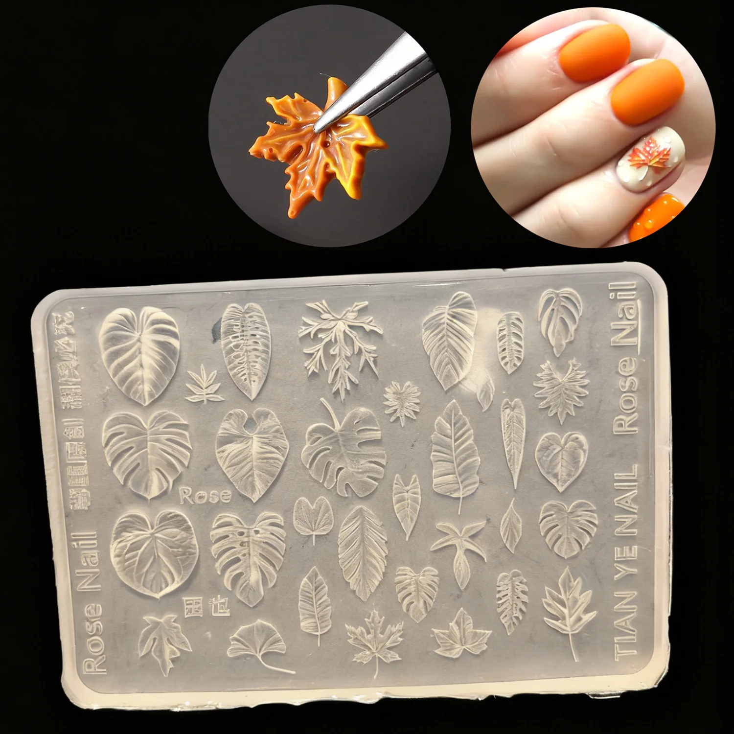 Nail Art Drip Glue Mold 3D Ginkgo Maple Leaf Design Modeling Templates For DIY Nail Decoration Manicure Accessories