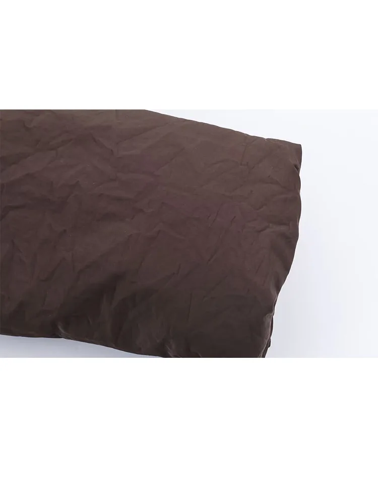 

HH Women Cotton Clothes Single-Breasted Lace-Up Brown Short Jacket Winter Woman Casual High Collar Long Sleeve Fashion Coat