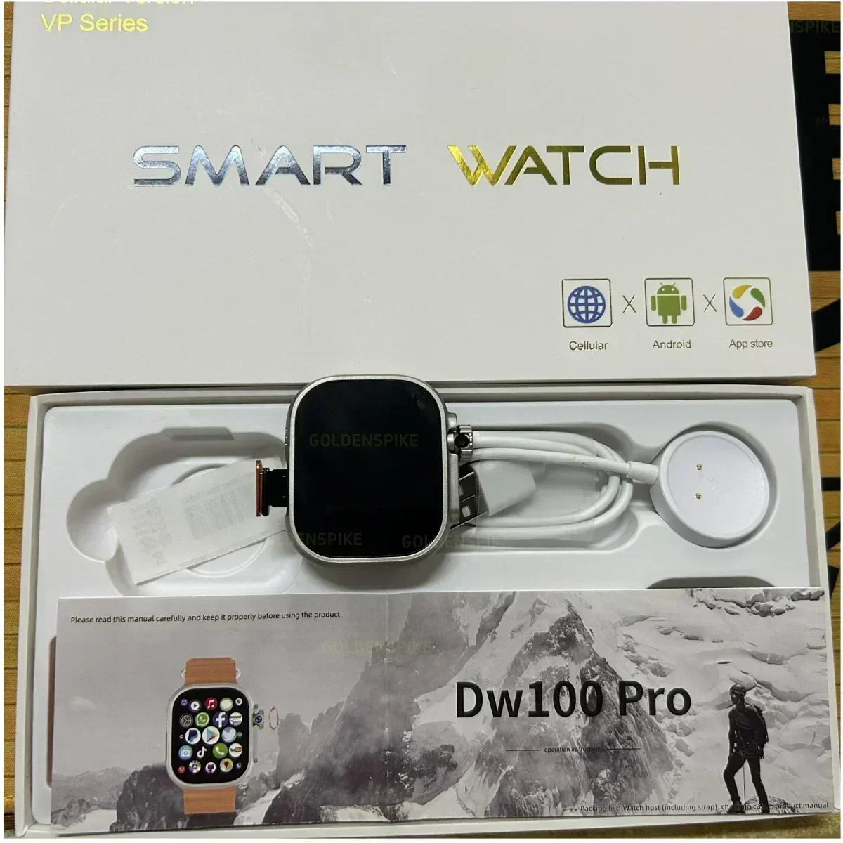 DW100 Pro Smartwatch z odciskiem palca, Touch ID, ekran AMOLED 2,29 cala, obrotowy, kamera, GPS, połączenie WIFI, obsługa kart SIM