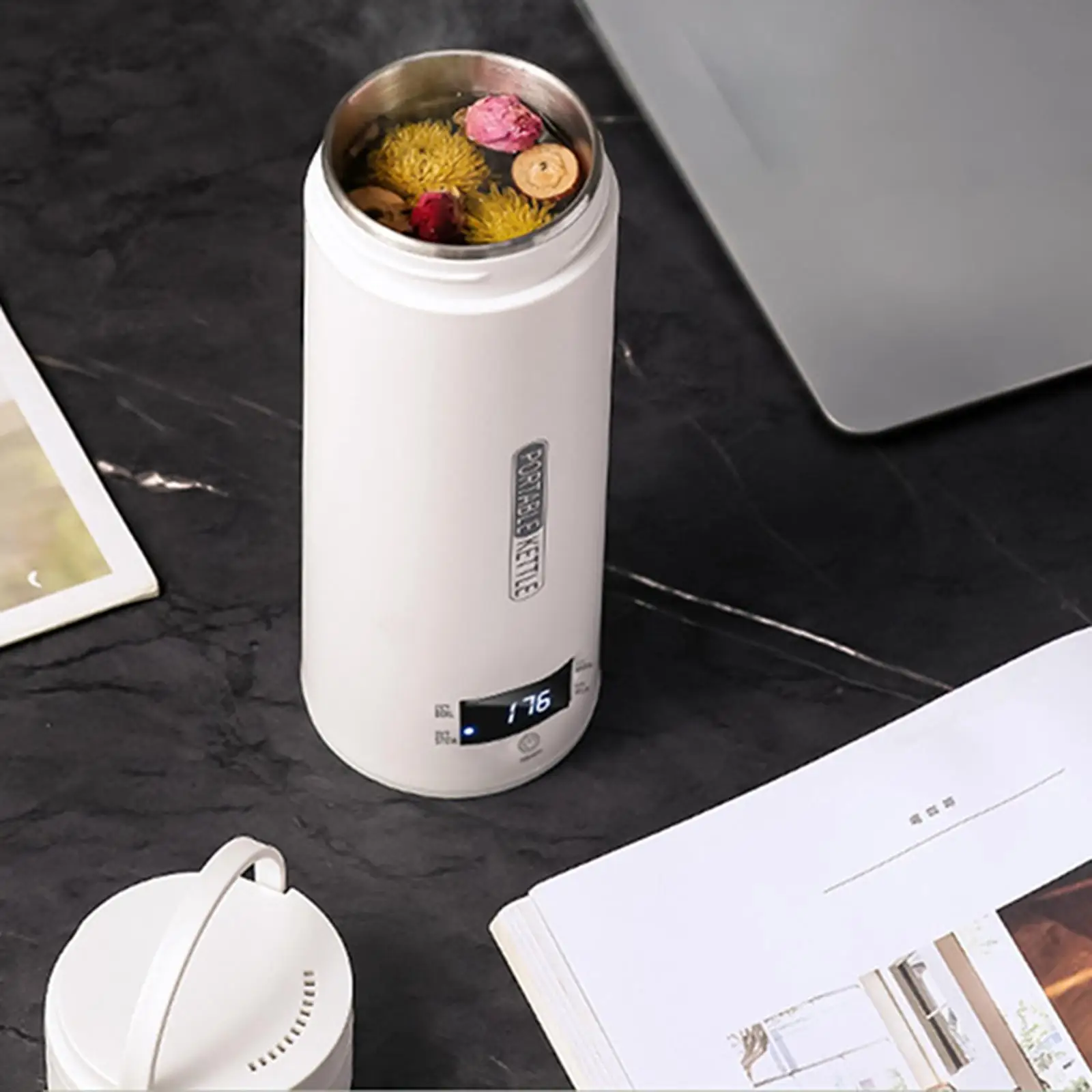 Intelligent Thermal Kettle Stainless Steel Electric Hot Water Bottle Mug Touch Control Adjustable Temperature for Coffee Tea
