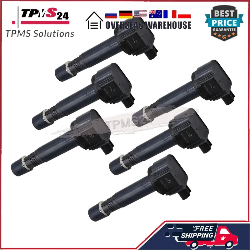 6Pcs 30520-5G0-A01 Ignition Coils For Acura MDX MDX RDX RLX TLX Honda Accord Crosstour Odyssey Pilot