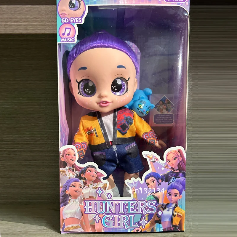 

KPOP Demon Hunters Doll Toy with 5D Eyes Music Function Vinyl Figure Tiger Design Perfect Gift for Kids Birthday and Festival