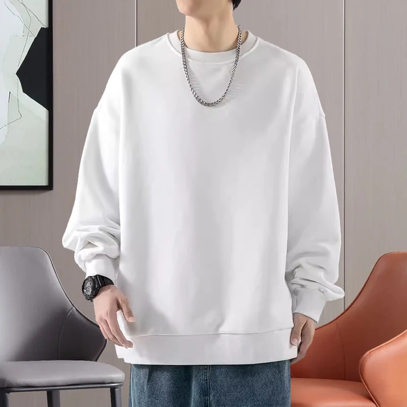 Sweat-Shirt à Manches sulfet Col Rond pour Homme, Pull Décontracté, Simple, pour Document Pur, pour Couple, Printemps