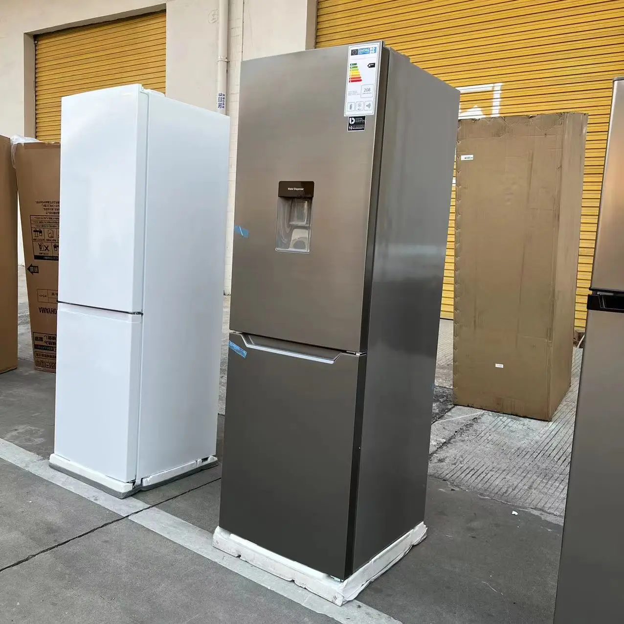 Congelatore Sam sun fondo con distributore d'acqua in acciaio inossidabile indipendente BCD-321 frigorifero a due porte raffreddato ad aria prezzo economico