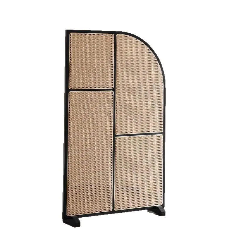 

Medium retro solid wood rattan screen partition porch entrance front door living room bedroom bed shading Japanese movable