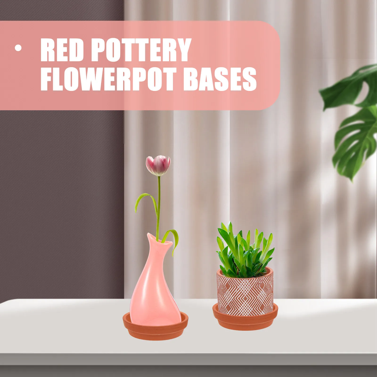 

Набор из 10 красных круглых поддонов для цветочных горшков, для использования в помещении и на улице, для сада, бонсай, балкона, домашнего использования, для сбора воды