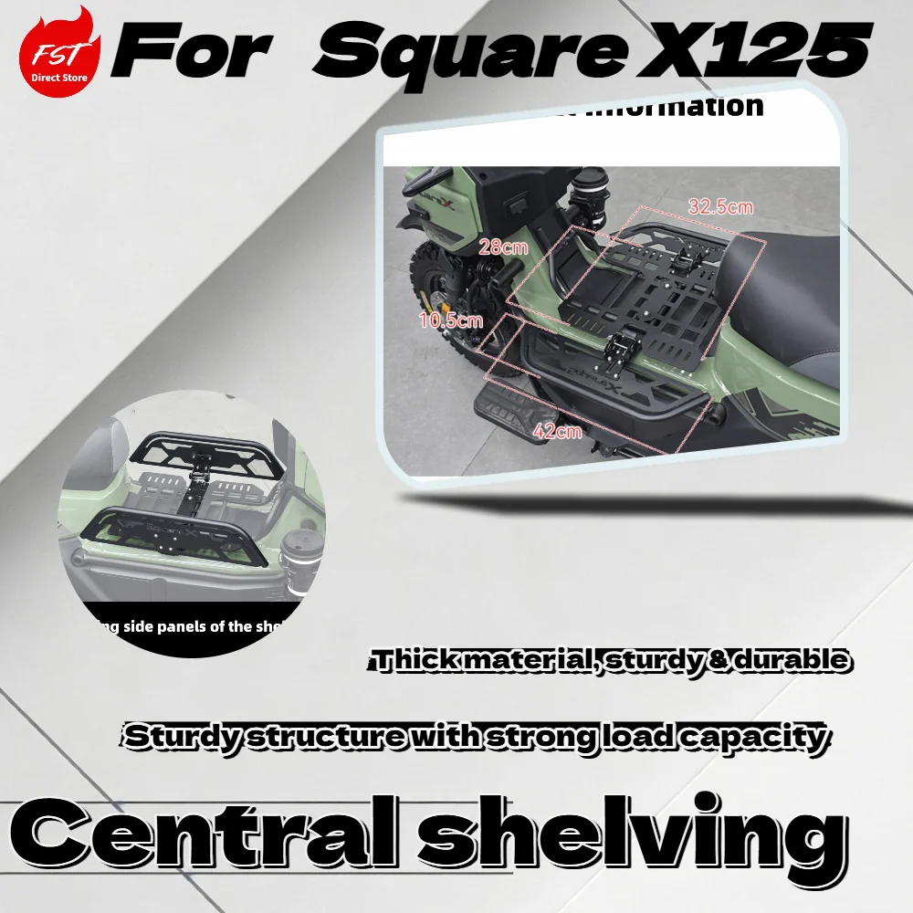 For  Square X125, multi-function center storage rack, folding curved beam bracket, scooter carrying accessories