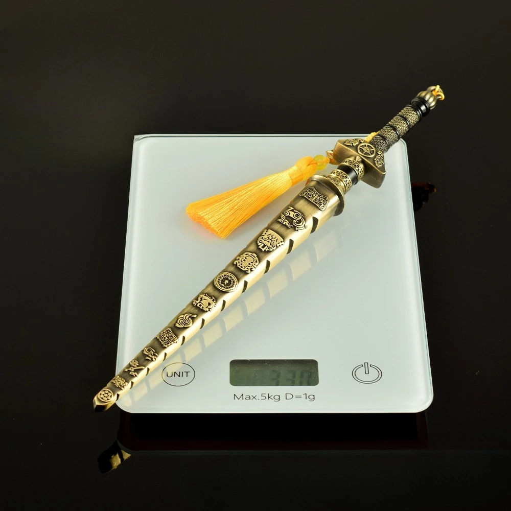 ดาบจีนโบราณ 30 ซม. ของเล่นสะสม งานฝีมือโลหะ ของตกแต่งโต๊ะทำงาน ของขวัญ