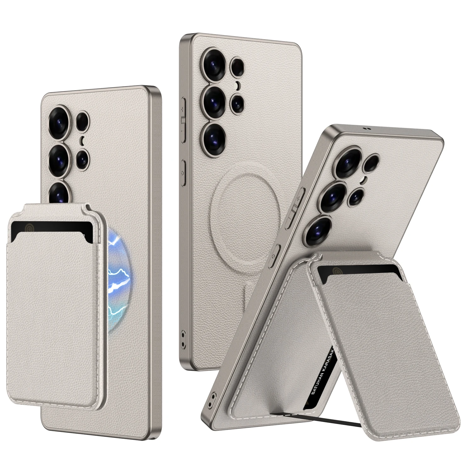 

Чехол для Samsung Galaxy S25 Ultra S25 Plus с держателем для карт, роскошный жесткий чехол для телефона из искусственной кожи