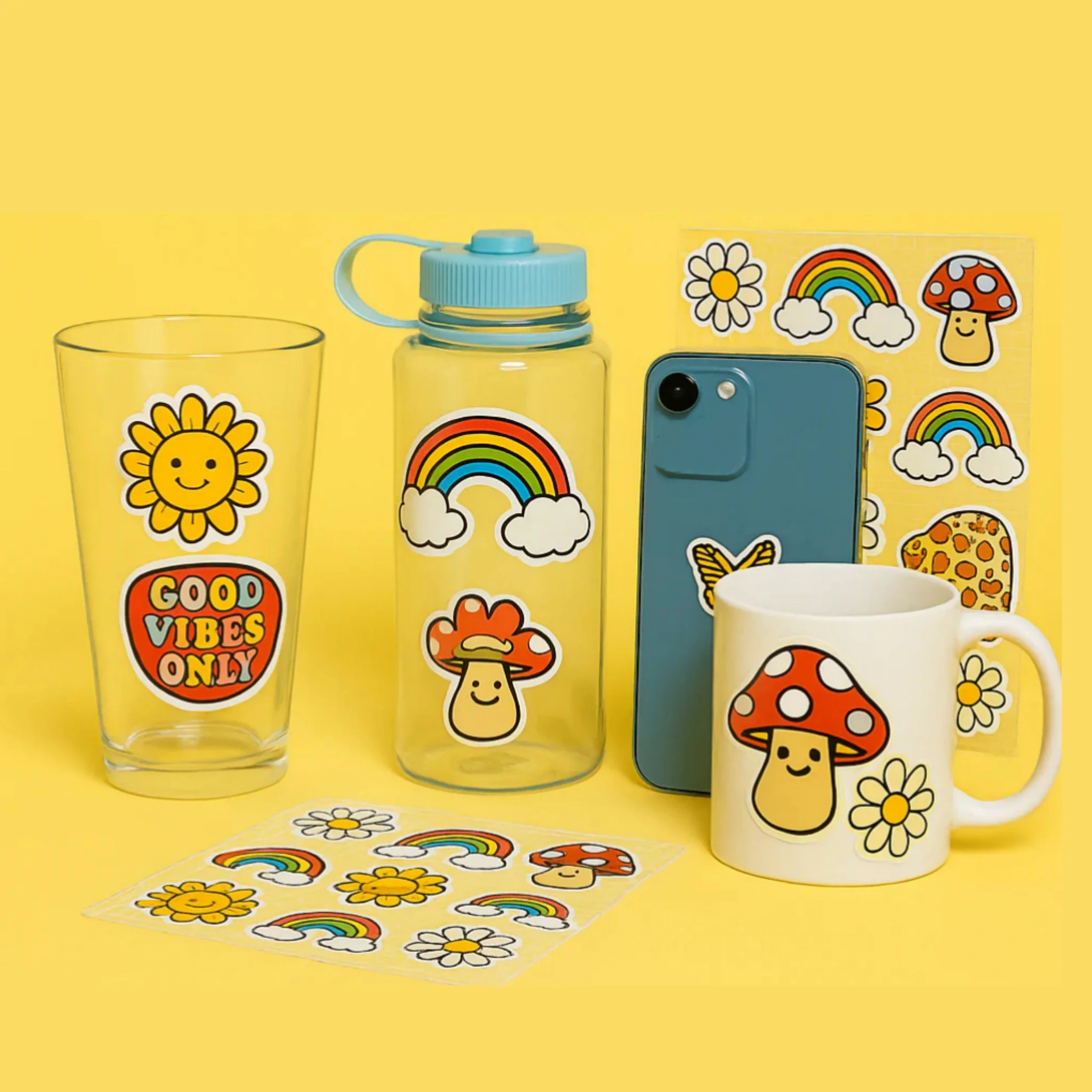 50 قطعة من ملصقات نقل DTF للأشعة فوق البنفسجية لشعار الشركة وزجاجات الزفاف المخصصة وحقيبة التعبئة وصندوق ملصق نقل قابل للتخصيص