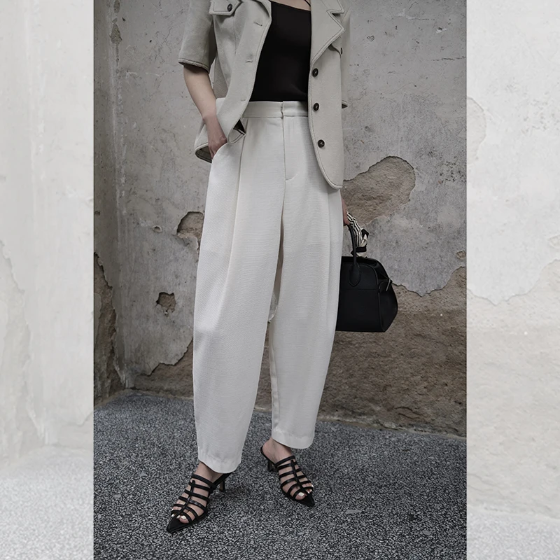 

Ele Slim Fit Carrot aped Pants 2023 New Faion Casual Pants Women's YUM STAR l Waist Other Material 00%