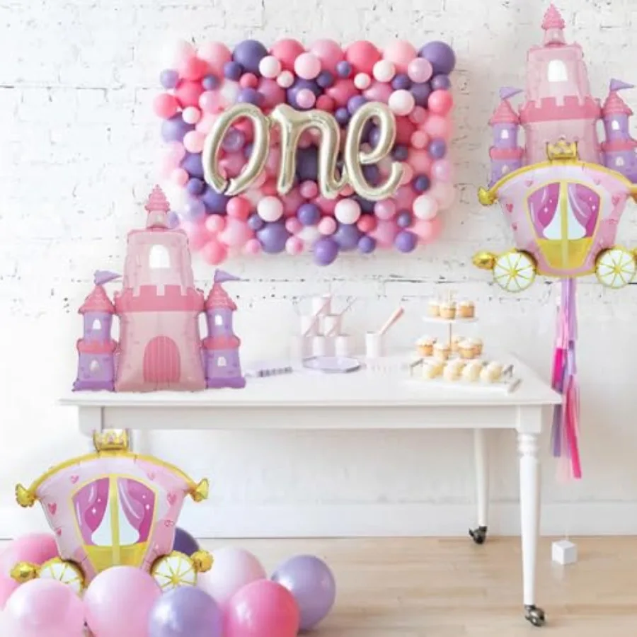 Castle Balloons Foil Carriage Balloons for Princess Baby Shower Decorations Princess Birthday Party Decorations