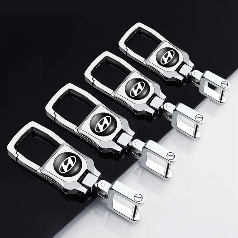 Car Anti-Lost Metal Keychain 3D Styling Badges Key Ring For Hyundai Jaguar Ford JEEP Acura Subaru Mitsubishi Fiat Land Rover view 6
