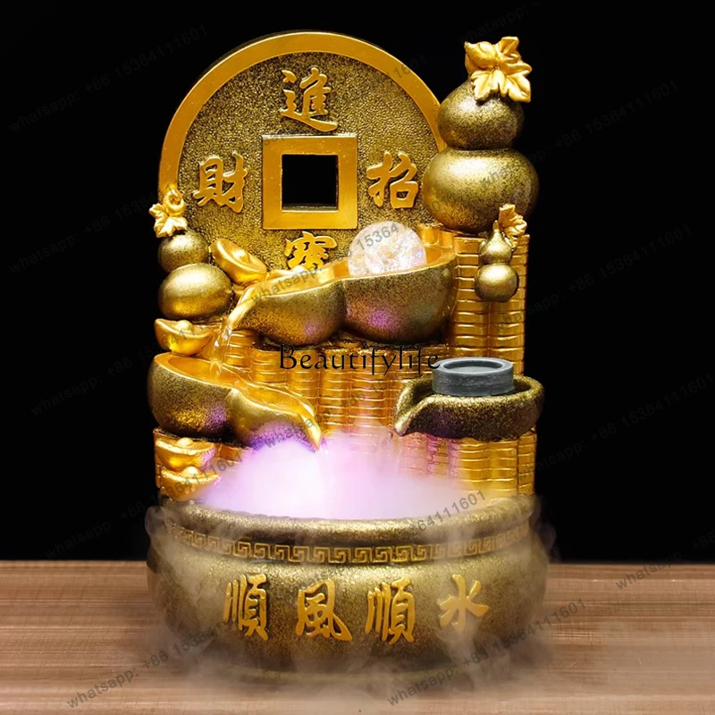 X4  Flowing water attracts wealth, handicrafts, gifts, rockery fountains, circulating water comes and goes
