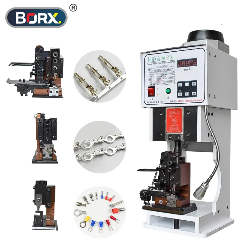 

BORX AMP Terminal Crimping Machine 1.5/2/3T Automatic Flat Cable Crimper Multiple Terminals Connectors Support KET MOLDS