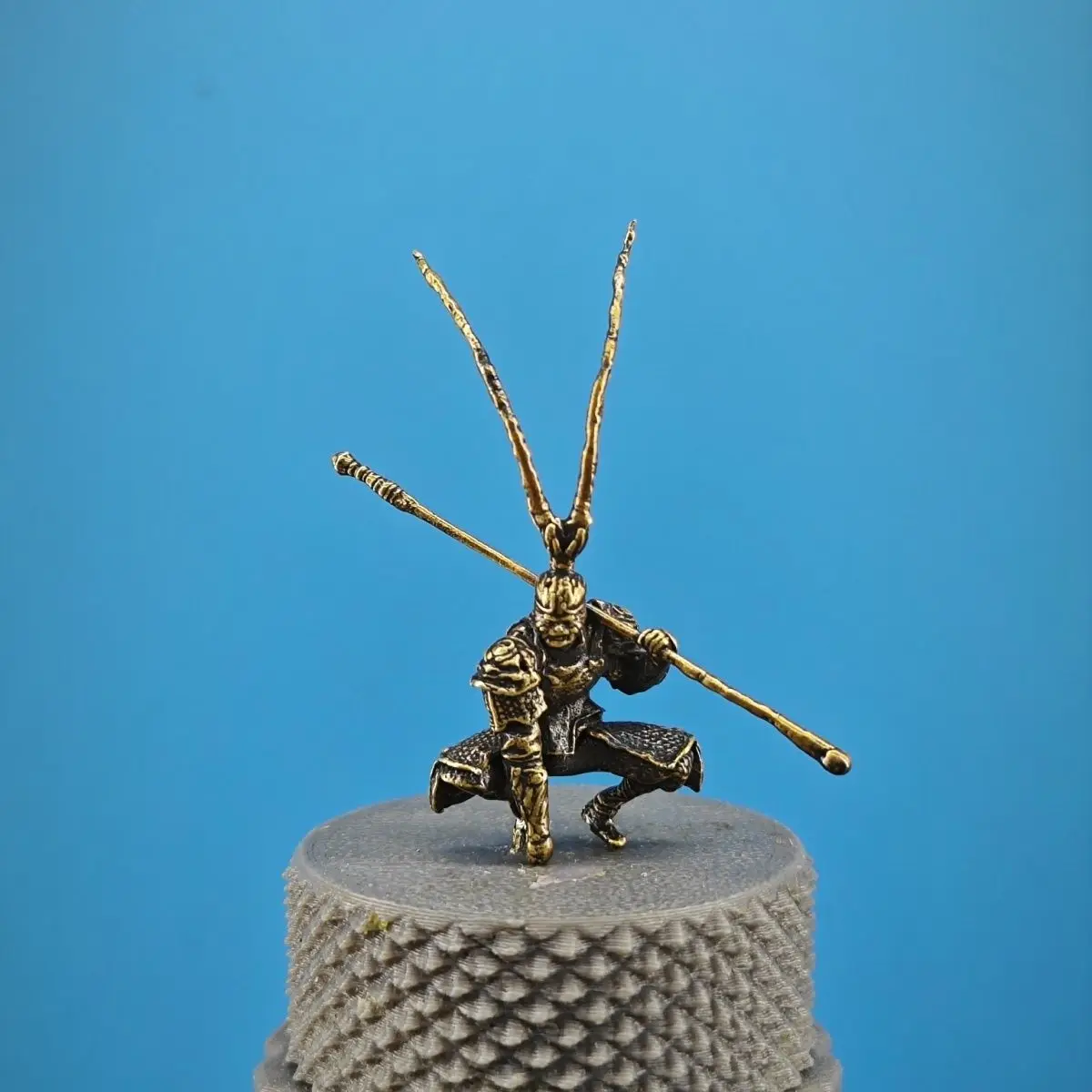 Brass anime model game Black myth Sun Wukong, rockery, strange stones, fish tank, landscape decoration, Sun Wukong figurine